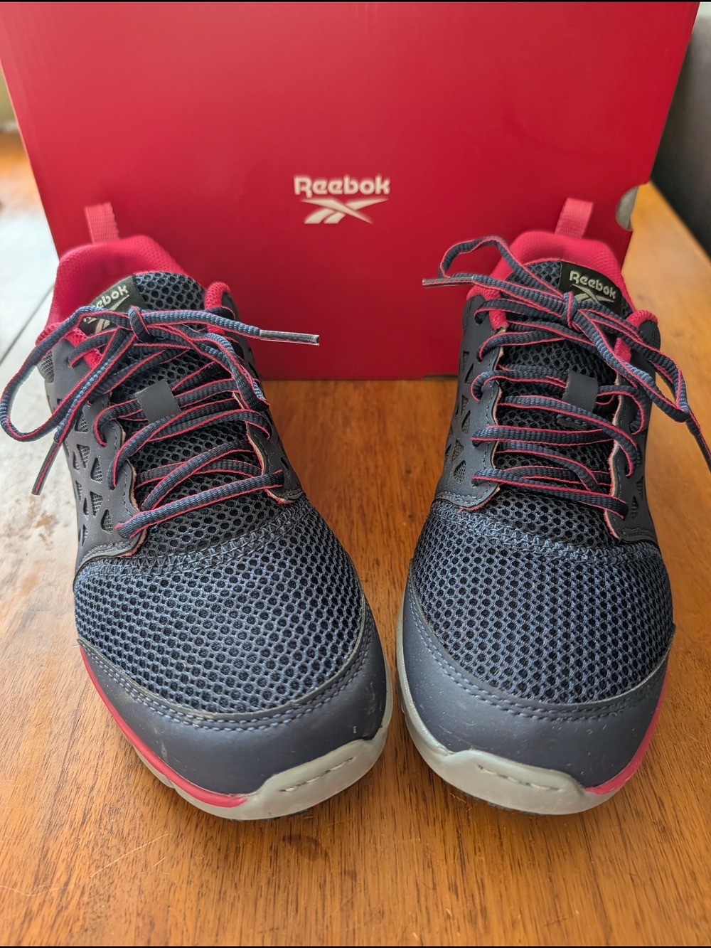 Reebok Navy and Pink Women's Slip-On Athletic Work Shoes - Picture 7 of 11
